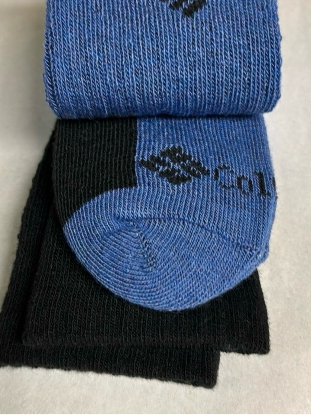 New Columbia Socks Men’s 2 Pairs Blue & Black Wool Blend Crew Socks Casual - Picture 12 of 13